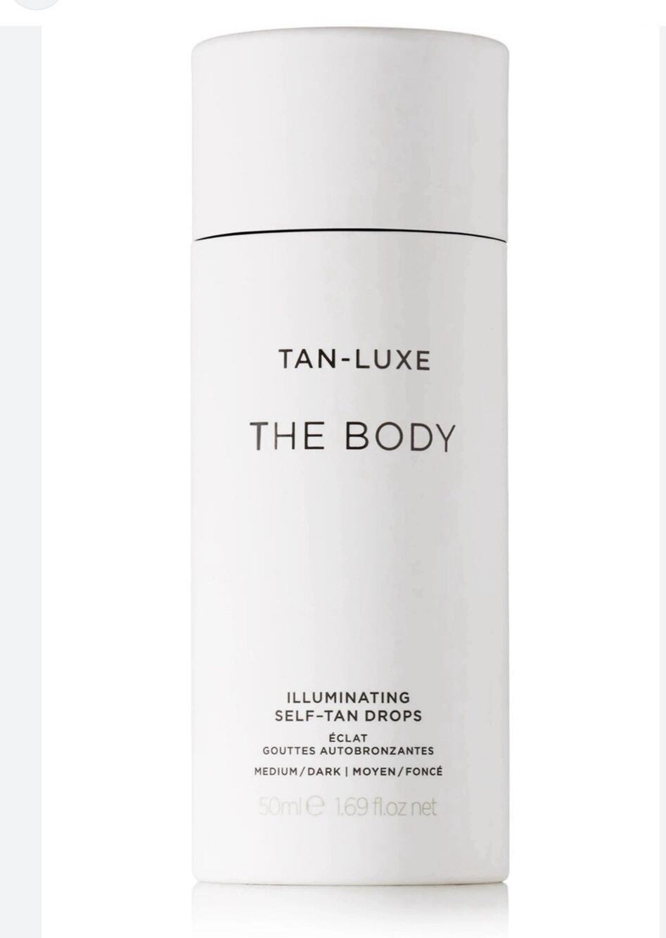 Tan-Luxe The Body Illuminating Self Tan Drops MEDIUM-DARK Full Size NEW